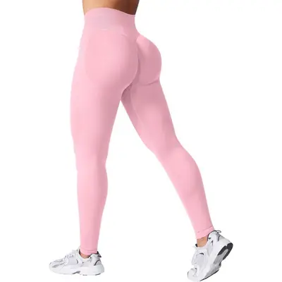 Matte Seamless High-Waist Peach Butt Yoga Leggings, 9/10 Length - 10