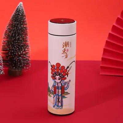 国潮304不锈钢智能保温杯办公便携直身杯中国风商务礼品杯大容量 - 8
