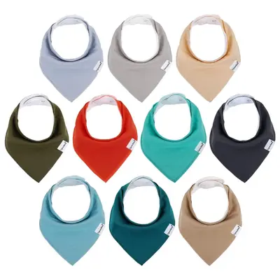 Baby drool towel, double-layer triangle with snap buttons