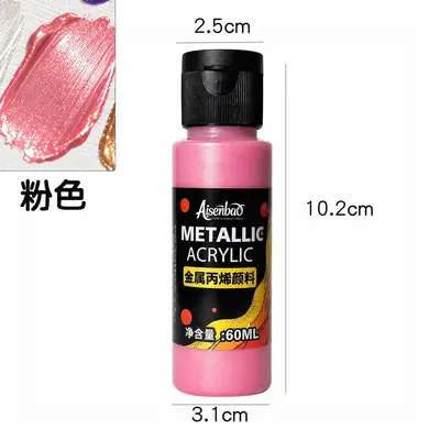 Metall-Acrylfarben-Set, 24 Farben, 60ml Flaschen zum Malen - 7