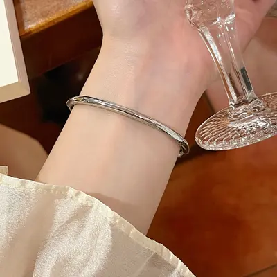 Titanium steel bracelet, silver, non-fading - 3