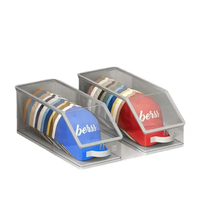 Transparent Cap Storage Box with Drawers, Dustproof Desktop Organizer
