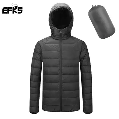 Men's Hooded Cotton Jacket with Stand Collar, Lightweight and Warm - 8
