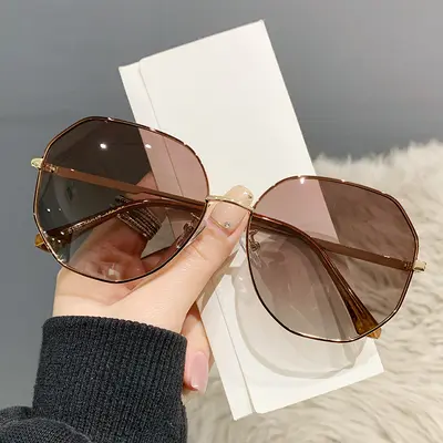 Metal Frame Women's Sunglasses Model 8138, Polarized Driving Glasses - 9