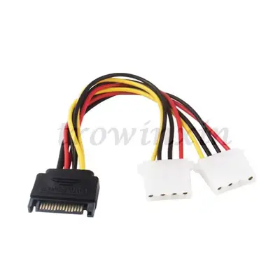 SATA Male to IDE Female Power Cable, Reverse Cable, 1-to-2 Splitter