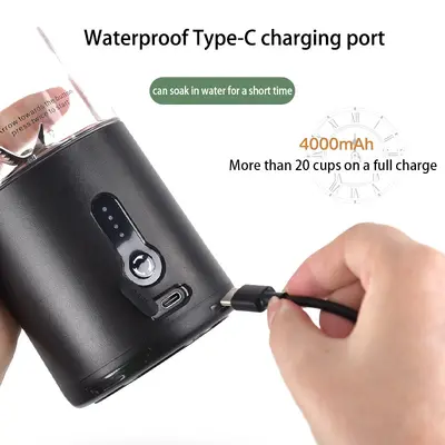 Portable blender, USB rechargeable, travel cup
