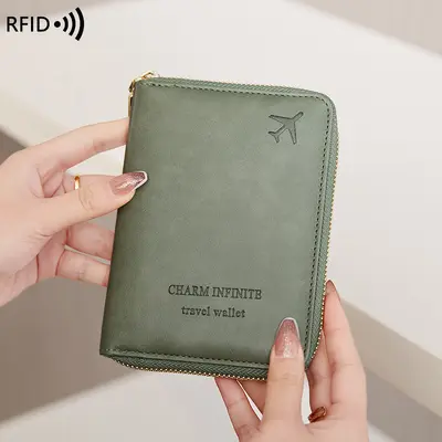 RFID Korumalı Pasaport Çantası, Fermuarlı - 3