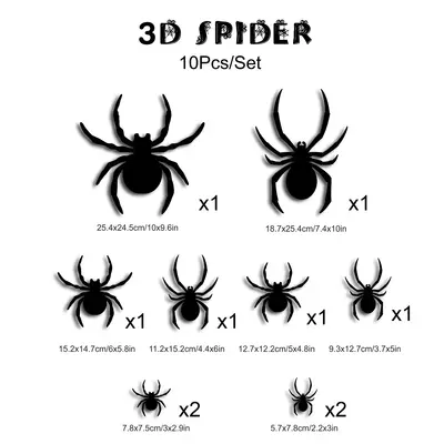 3D Halloween LED Night Light with Bat and Spider Wall Sticker - 13