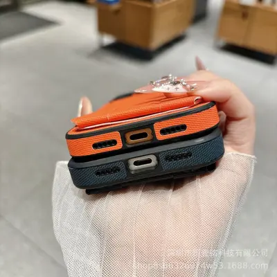 iPhone 17 phone case, fabric texture, card slot, foldable stand