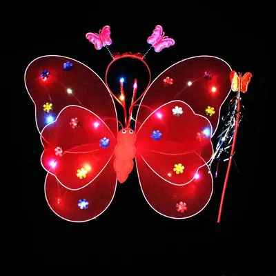 LED Light-Up Butterfly Wings for Kids, Performance Accessory - 12