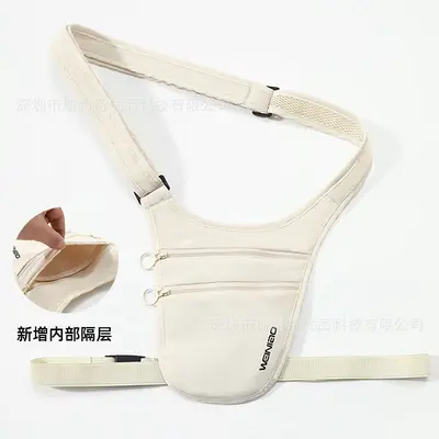Anti-theft travel waist bag, passport document wallet, personal invisible theft prevention bag, Europe travel abroad crossbody bag - 7