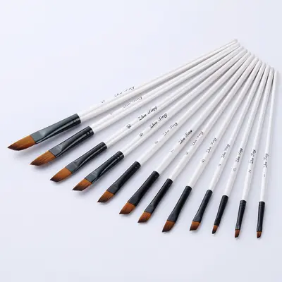12-teiliger Aquarellpinsel-Set mit spitzer Spitze - 10