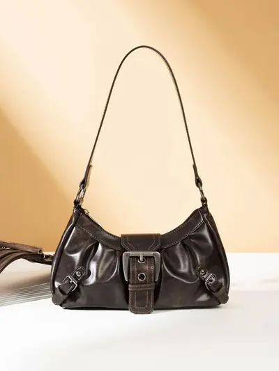 2026 Spring/Summer Women's PU Leather Underarm Bag, Single-Shoulder Handbag - 4