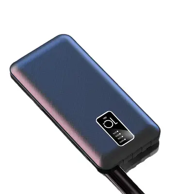 Wholesale Built-in Four-Wire Mobile Power Bank 20000mAh Large Capacity Compact Portable Charger Custom Logo