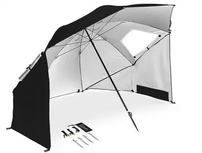 Portable Beach Tent Umbrella with Sunshade and Window, Fishing - 9
