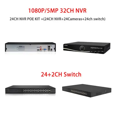 24-channel H.265X night vision IP camera system POE motion detection - 4