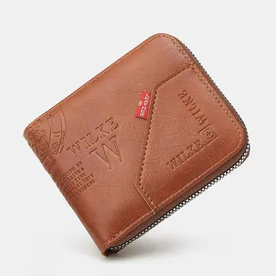 Men's Short Bifold Wallet with Multiple Card Slots and Coin Pocket - 6