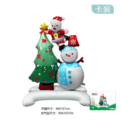 Christmas Foil Balloon Set, Santa, Snowman, 4D Gingerbread House Decor - 13