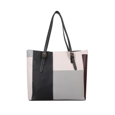 Korean-Style Color Block Large Capacity Women's Tote Bag - 10