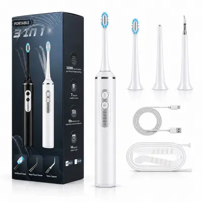 3-in-1 electric toothbrush with sonic wave and water flosser - 8