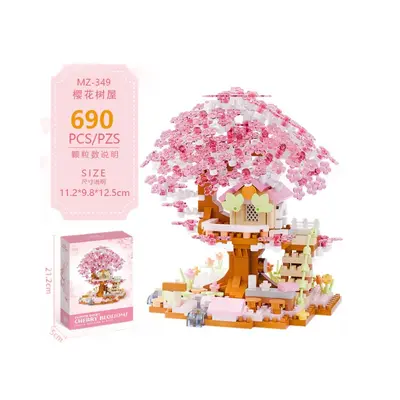 Decorative Tree House Bonsai Dust Cover and Children's Building Block Toy - 6