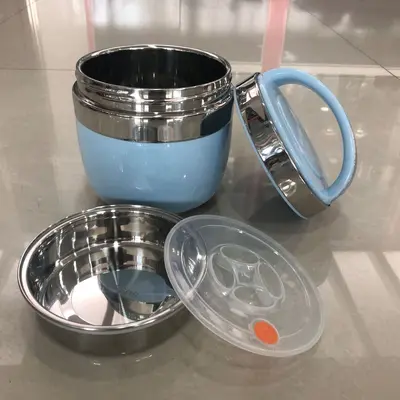304 Stainless Steel Vacuum Lunch Container, Compartment Student Lunch Box with Plastic Lid