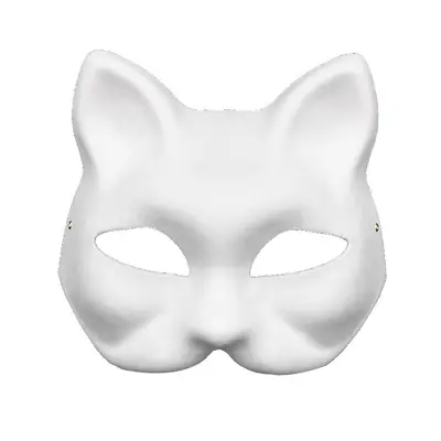 Cat Fox DIY Felt Fur Mask with Mesh Eyes and Stars, Costume Mask