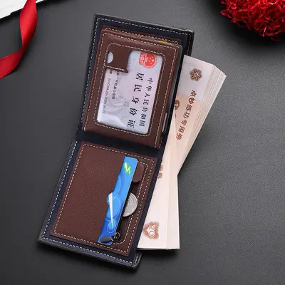 Retro Men's Short Wallet with Coin Pocket, Large Capacity - 4