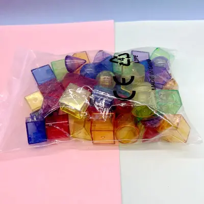 Şeffaf yapı blokları 10 cm, 3D geometrik şekiller, erken eğitim - 7