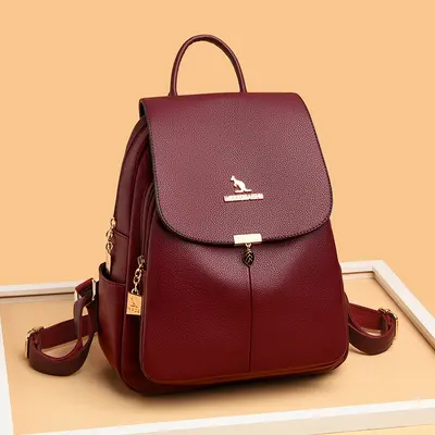 Weisen Kangaroo Women's Backpack, 2026 Large Capacity Soft Leather - 8