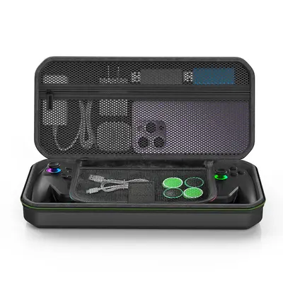 RG XBX Ally Handheld Game Console Storage Bag + RG XBX Ally Tempered Glass Film + Joystick Cap Hard Case Set