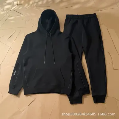 Kapüşonlu sweatshirt takımı yansıtıcı şerit - 7