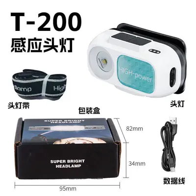 Rechargeable Headlamp with Motion Sensor, High Power, Long Battery Life - 8