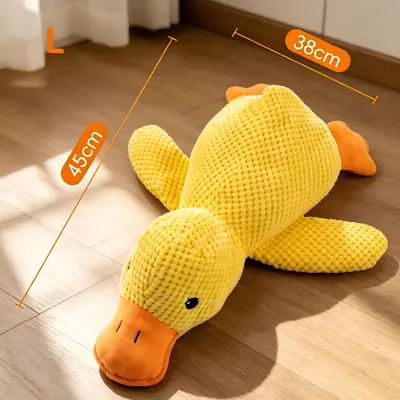 Bite-Resistant Duck Plush Dog Toy with Squeaker - 9