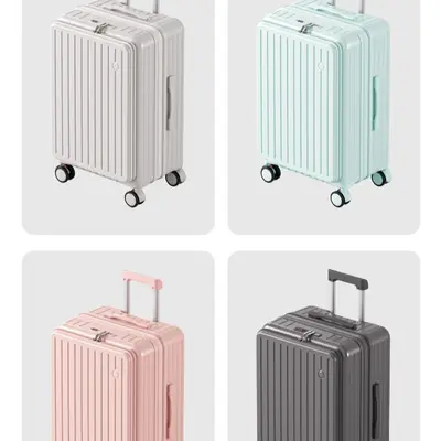 Expandable 24-Inch Front-Opening Trolley Travel Suitcase - 5