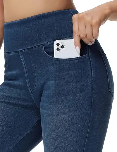 High-Waist Slim Fit Women's Skinny Jeans, Stretch, Four Pockets - 8