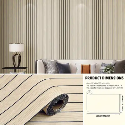 3D Self-Adhesive Wood Grain Wall Sticker, Waterproof - 7