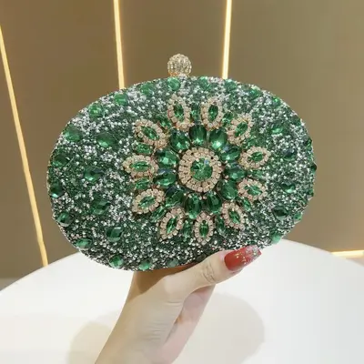 Strass-Sonnenblumen-Abendtasche, vollständig mit Strass besetzt - 9