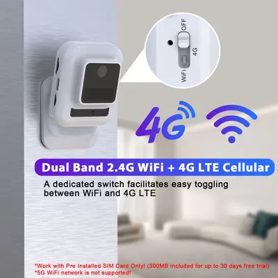 HD smart 4G home security camera, dual network WiFi, battery powered - 3