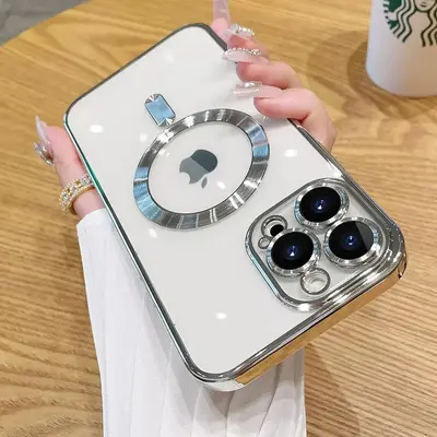 iPhone 18 Pro Max Elektrokaplama CD Desenli Kılıf, MagSafe Uyumlu - 8