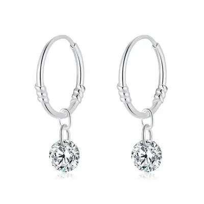 S999-Silber-Zirkonia-Ohrringe, minimalistisches Design