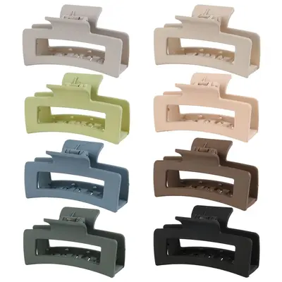 Amazon rectangular holder cross-border frosted PS shark clip simple hair clip large hair volume multi-grip hair accessory