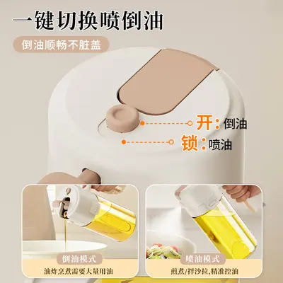 2-in-1 Glass Oil Spray Bottle, Spray and Pour, Auto Open-Close, Drip-Free