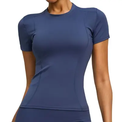 Yoga top, short sleeve, sweat-wicking, sports fitness