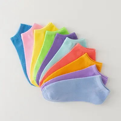 Damen-Bootssocken, einfarbig und Mischfarben, Polyester-Baumwolle - 9