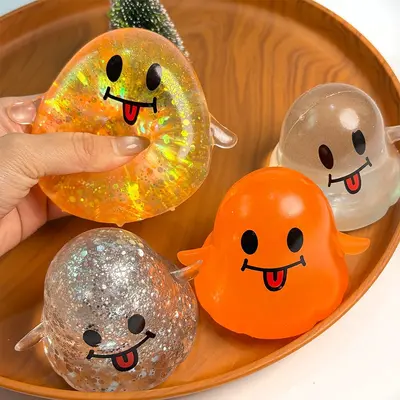 Cross-border Halloween Ghost Malt Candy Squishy Toy Slow Rebound Stress Relief Squeeze Toy Foreign Trade Prank Toy