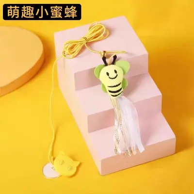 Door-Hanging Swing Cat Toy with Elastic Feather Teaser and Bell - 8