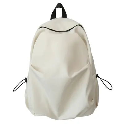Koreanische Version vielseitiger einfarbiger Rucksack mit Falten Herren-Freizeit-Rucksack Damen-Reiserucksack Mittelschule Oberschule Schüler-Rucksack - 8