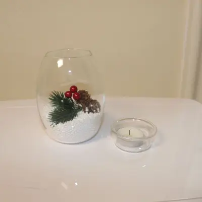 Kreative transparente Glasvase mit Kerzenhalter, handgefertigt, Wohndekoration
