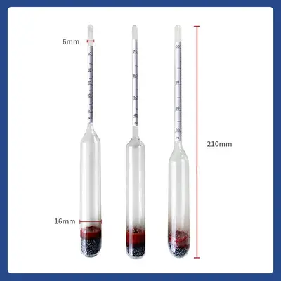 High-Precision Glass Alcohol Hydrometer, 0-100 Scale, Paper Tube Packaging - 5